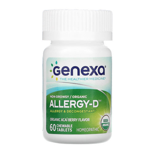 Genexa Organic Allergy D Medicine Chewable Tablets for Adults, 60 Ct